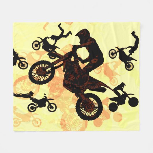 Fliegen wagen - Motocross Stunts Fleecedecke (Vorderseite (Horizontal))