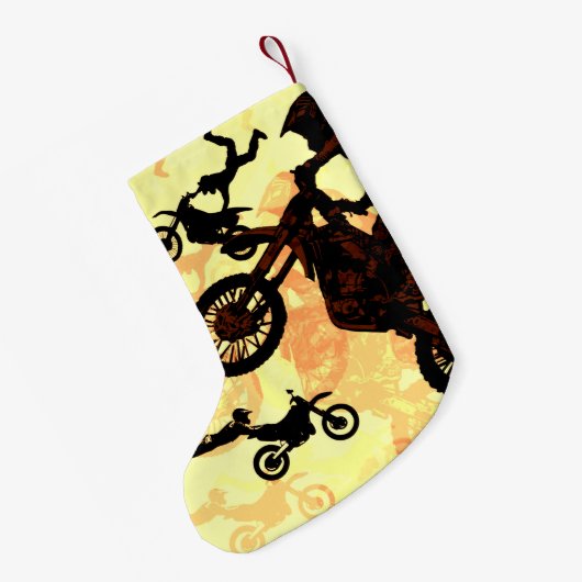 Fliegen wagen - Motocross Stunts Kleiner Weihnachtsstrumpf (Rückseite (Hängend))