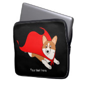 Fliegen-WaliserCorgi mit Kap Laptopschutzhülle (Vorderseite Links)