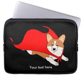 Fliegen-WaliserCorgi mit Kap Laptopschutzhülle