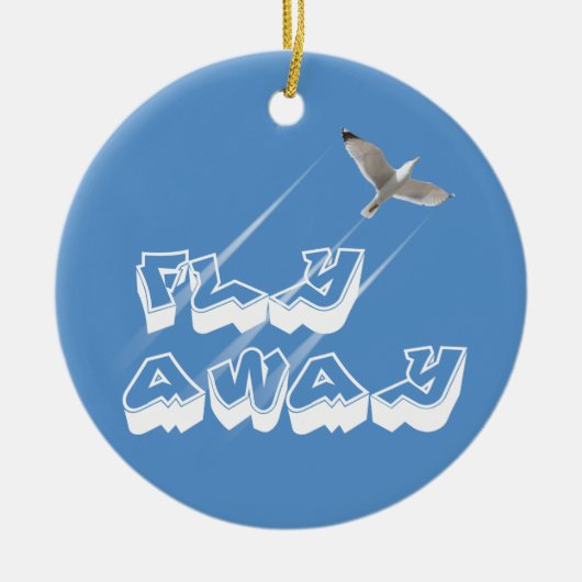 Fliegen weg keramik ornament (Vorne)