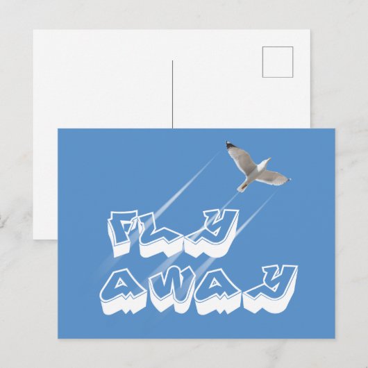 Fliegen weg postkarte (Vorne/Hinten)