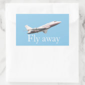 Fliegen weg rechteckiger aufkleber (Tasche)