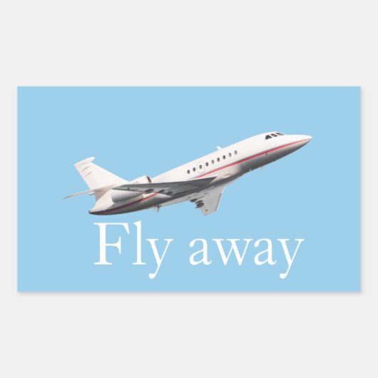 Fliegen weg rechteckiger aufkleber (Vorderseite)