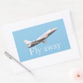 Fliegen weg rechteckiger aufkleber (Umschlag)