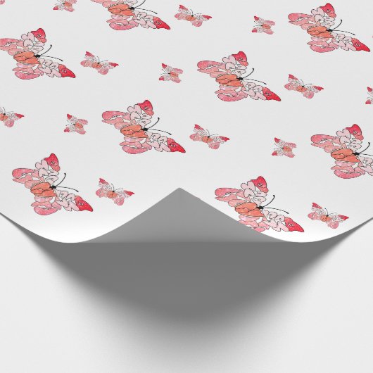 Fliegen weg, um glücklich zu sein Butterfly Wrappi Geschenkpapier (Ecke)