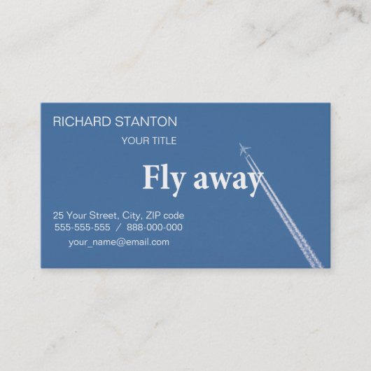Fliegen weg visitenkarte (Vorderseite)
