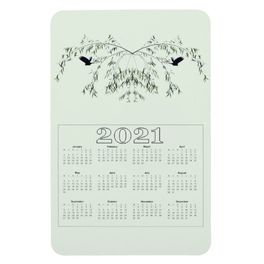 Fliegen weg Vogelkalender Magnet (Vertikal)