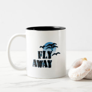 Fliegen weg zweifarbige tasse