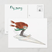 Fliegen-wegpostkarte Postkarte (Vorne/Hinten)