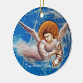 FLIEGEN-WEIHNACHTSengel IN BLUE.FLIGHT IN ÄGYPTEN Keramikornament (Links)