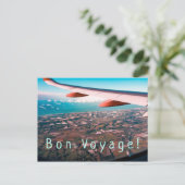 Fliegen weit, weit weg & Bön Voyage Postkarte (Stehend Vorderseite)