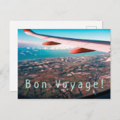 Fliegen weit, weit weg & Bön Voyage Postkarte (Vorne/Hinten)