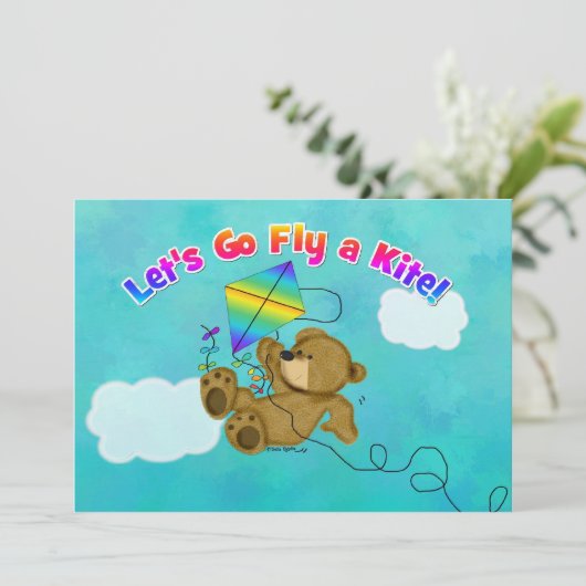 Fliegen wir einen Drachen Einladung (Stehend Vorderseite)