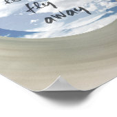Fliegen wir weg Zitat Poster blauer Himmel und Wol (Ecke)