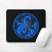 Fliegen Yin Yang Drachen - Blau und Schwarzes Mousepad (Mit Mouse)