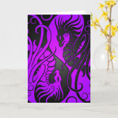 Fliegen Yin Yang Drachen - lila und schwarz Karte (Gelbe Blume)