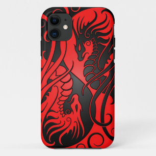 Fliegen Yin Yang Drachen - Rot und Schwarzes Case-Mate iPhone Hülle