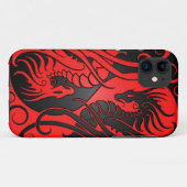 Fliegen Yin Yang Drachen - Rot und Schwarzes Case-Mate iPhone Hülle (Rückseite (Horizontal))