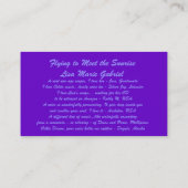 Fliegen, zum des Sonnenaufgangs zu treffen Visitenkarte (Rückseite)