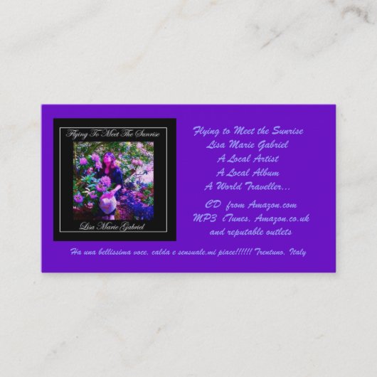 Fliegen, zum des Sonnenaufgangs zu treffen Visitenkarte (Vorderseite)