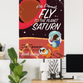 Fliegen zum Planet Saturn Vintage Poster (Heimbüro)