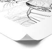 Fliegen zur meow-n-Abessinienkatze Poster (Ecke)