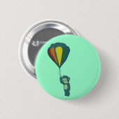 Fliegenaffe: Heißluftballon Button (Vorne & Hinten)