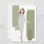 Fliegenatemberaubende Einladung in Grün (Rückseite)