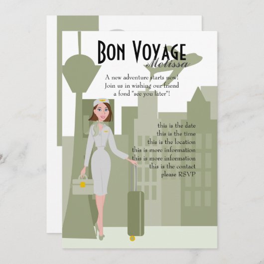 Fliegenatemberaubende Einladung in Grün (Vorne/Hinten)