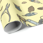 Fliegenbindemuster, Fliegenbindematerialien und -w Geschenkpapier (Rolleneckpunkt)