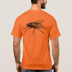 Fliegenbuddy-Männer-Orangen-T - Shirt zurück