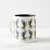 Fliegencockatiels-Tasse Zweifarbige Tasse (Vorderseite Links)