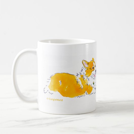 Fliegencorgis-Tasse Kaffeetasse (Links)