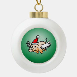 Fliegend Weihnachts-Keramik Ball Ornament