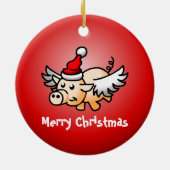 Fliegend Weihnachtsfeiertag Keramik Ornament (Hinten)