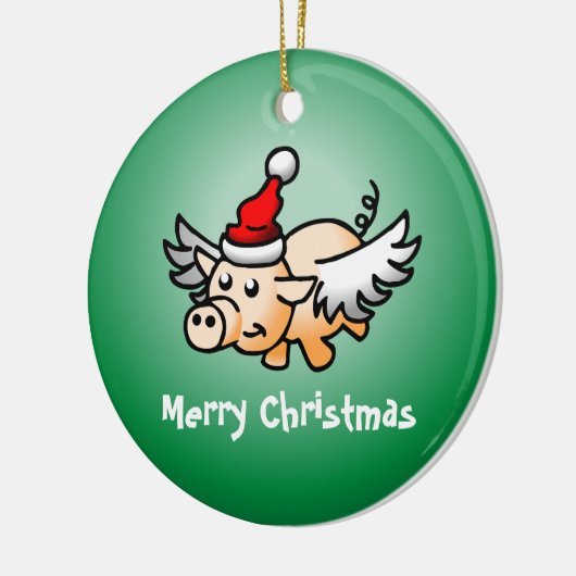 Fliegend Weihnachtsfeiertag Keramik Ornament (Links)