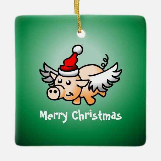 Fliegend Weihnachtsfeiertag Keramik Ornament (Vorderseite)