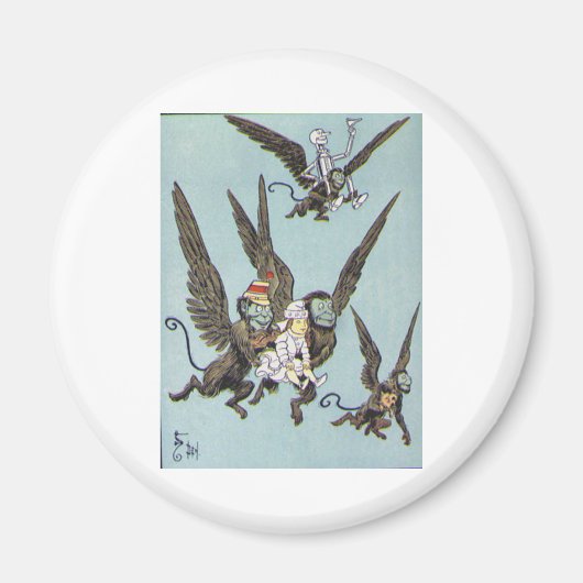 Fliegende Affen Farbe Magnet (Vorne)
