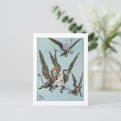 Fliegende Affen Farbe Postkarte (Stehend Vorderseite)