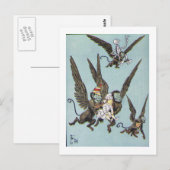 Fliegende Affen Farbe Postkarte (Vorne/Hinten)