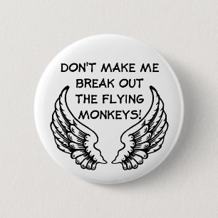 Fliegende Affen Lustiger Knopf Humor Button