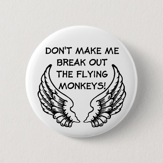 Fliegende Affen Lustiger Knopf Humor Button (Vorderseite)