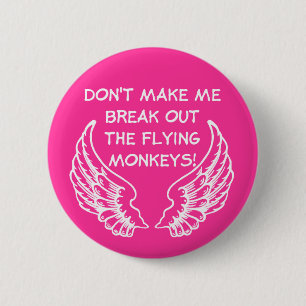 Fliegende Affen Lustiger Knopf Humor Button