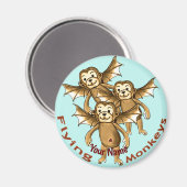 Fliegende Affen Magnet (Vorderseite/Rückseite)