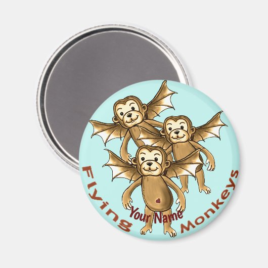 Fliegende Affen Magnet (Vorderseite/Rückseite)