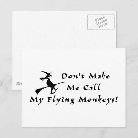 Fliegende Affen Postkarte (Vorne/Hinten)