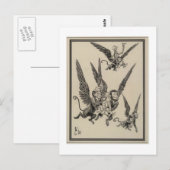 Fliegende Affen Postkarte (Vorne/Hinten)