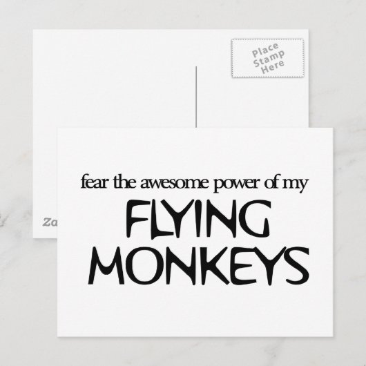 Fliegende Affen Postkarte (Vorne/Hinten)