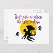 Fliegende Affen Postkarte (Vorne/Hinten)